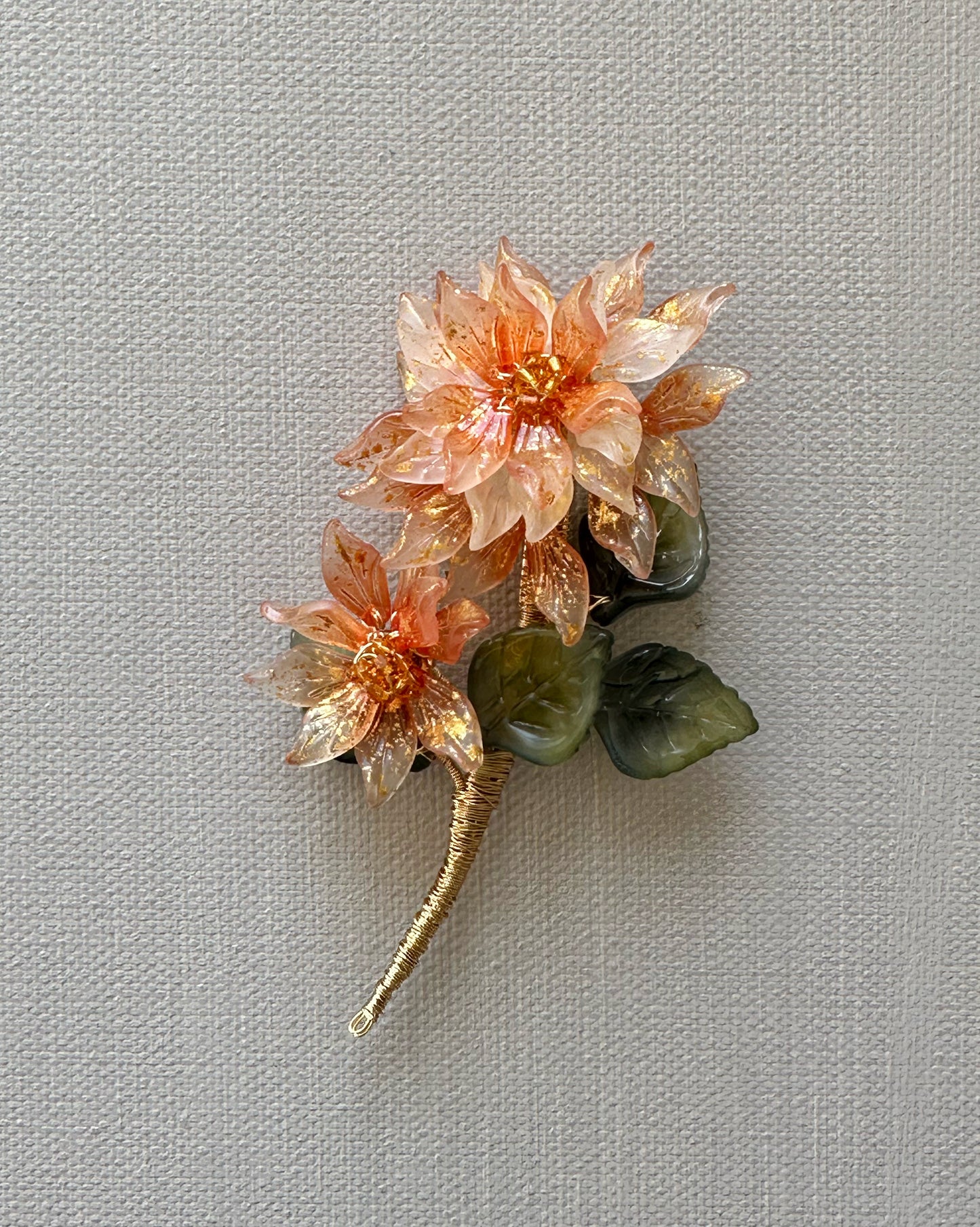 Sonnet of dahlia double flower brooch