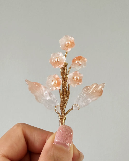 May the lily of valley be with you brooch in peach
