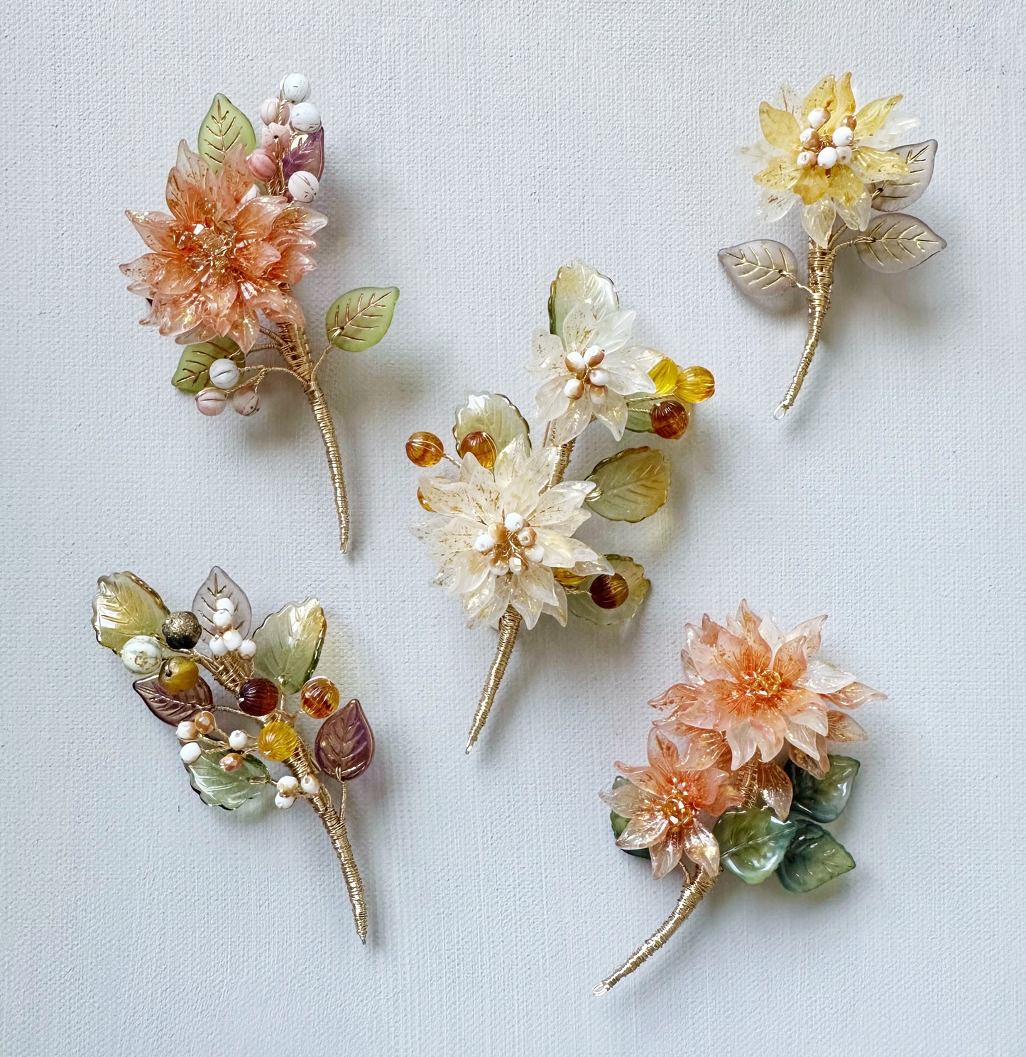 Sonnet of dahlia luxurious flower brooch