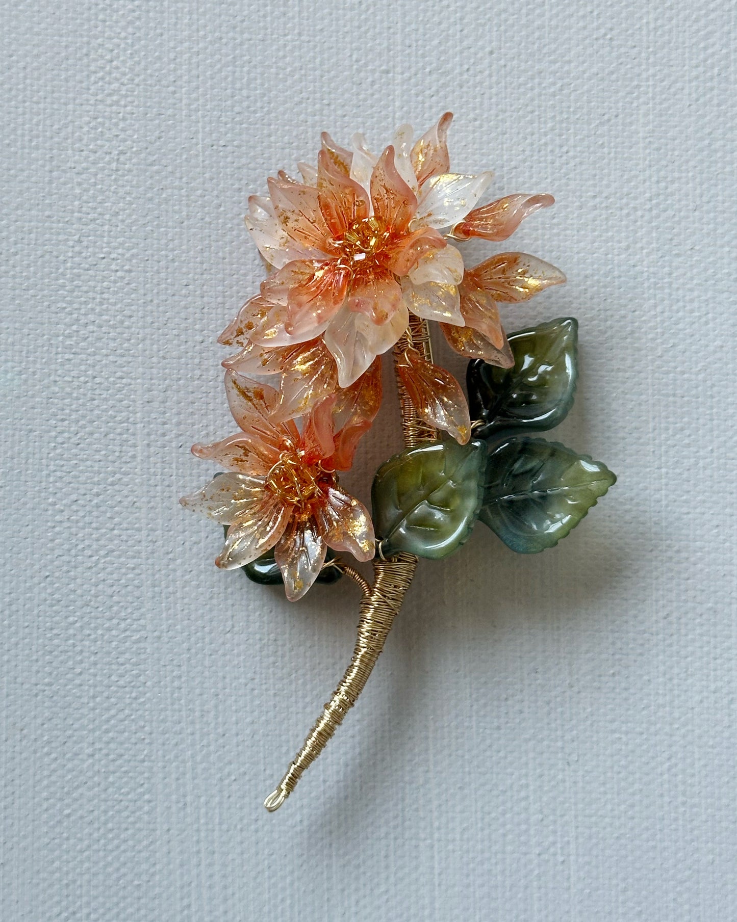 Sonnet of dahlia double flower brooch