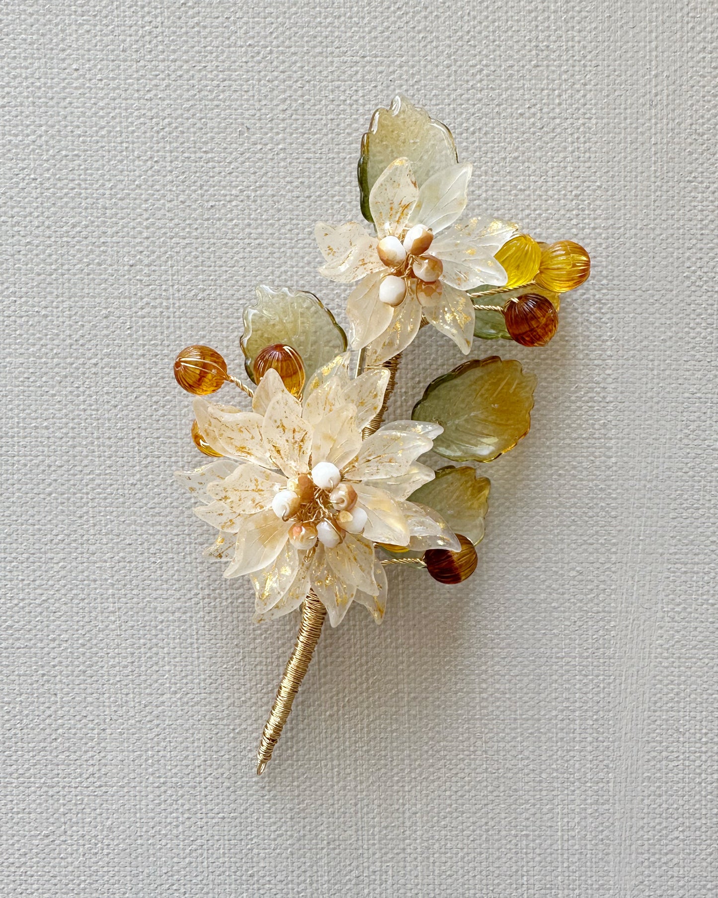 Sonnet of dahlia luxurious flower brooch