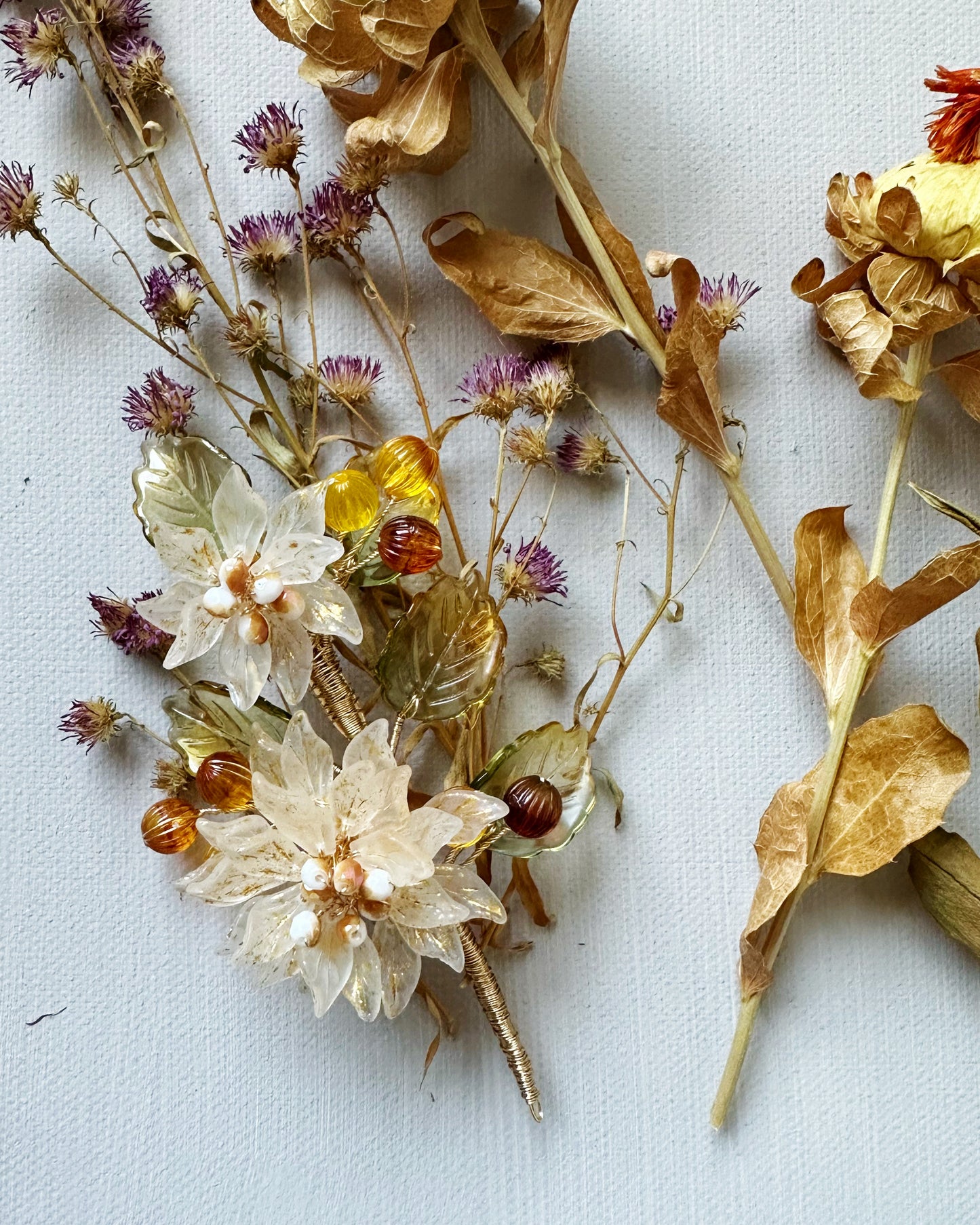 Sonnet of dahlia luxurious flower brooch