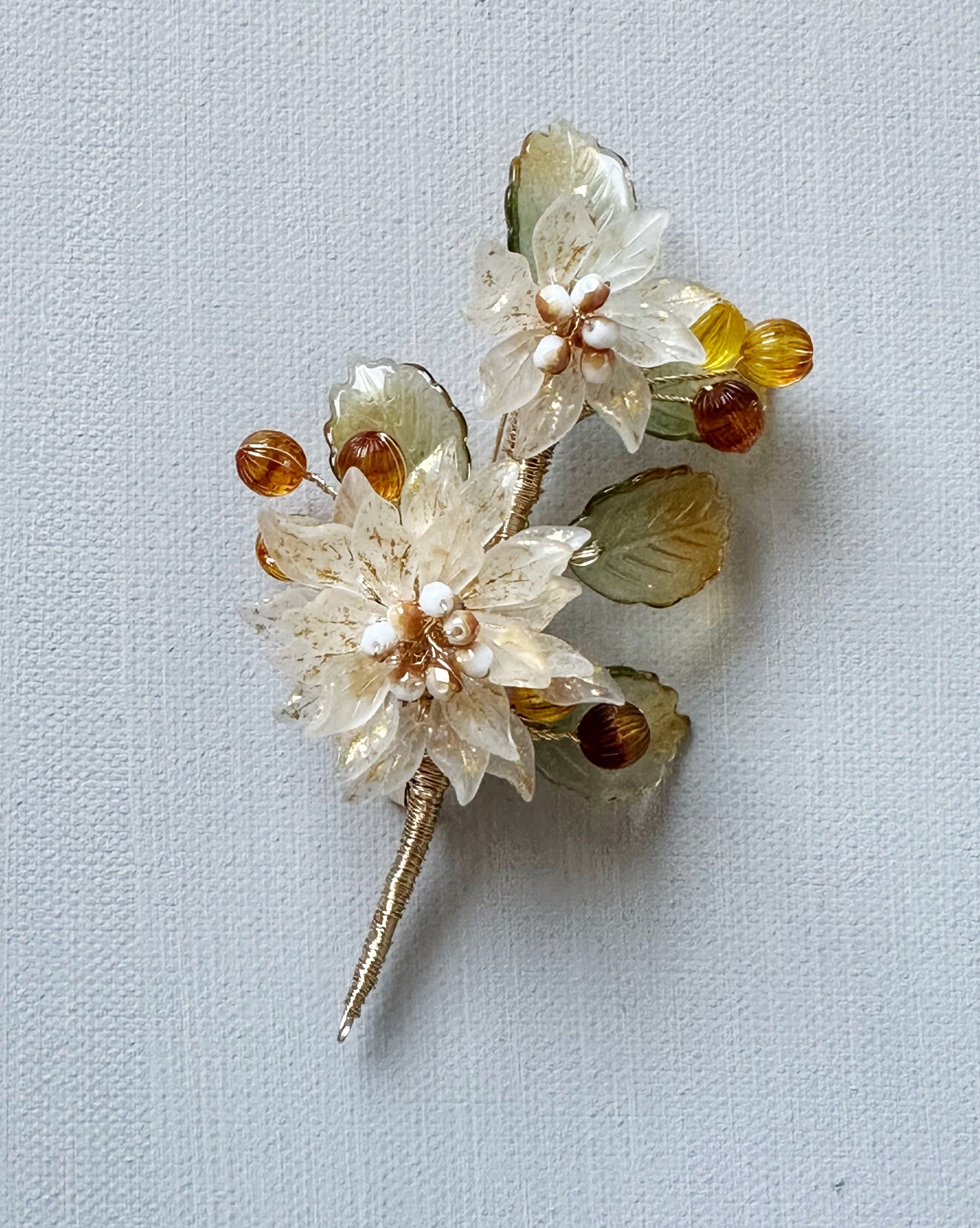 Sonnet of dahlia luxurious flower brooch