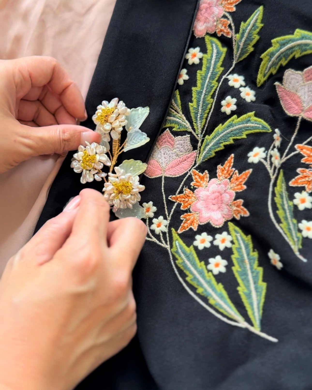 Victoria's statement peonies brooch