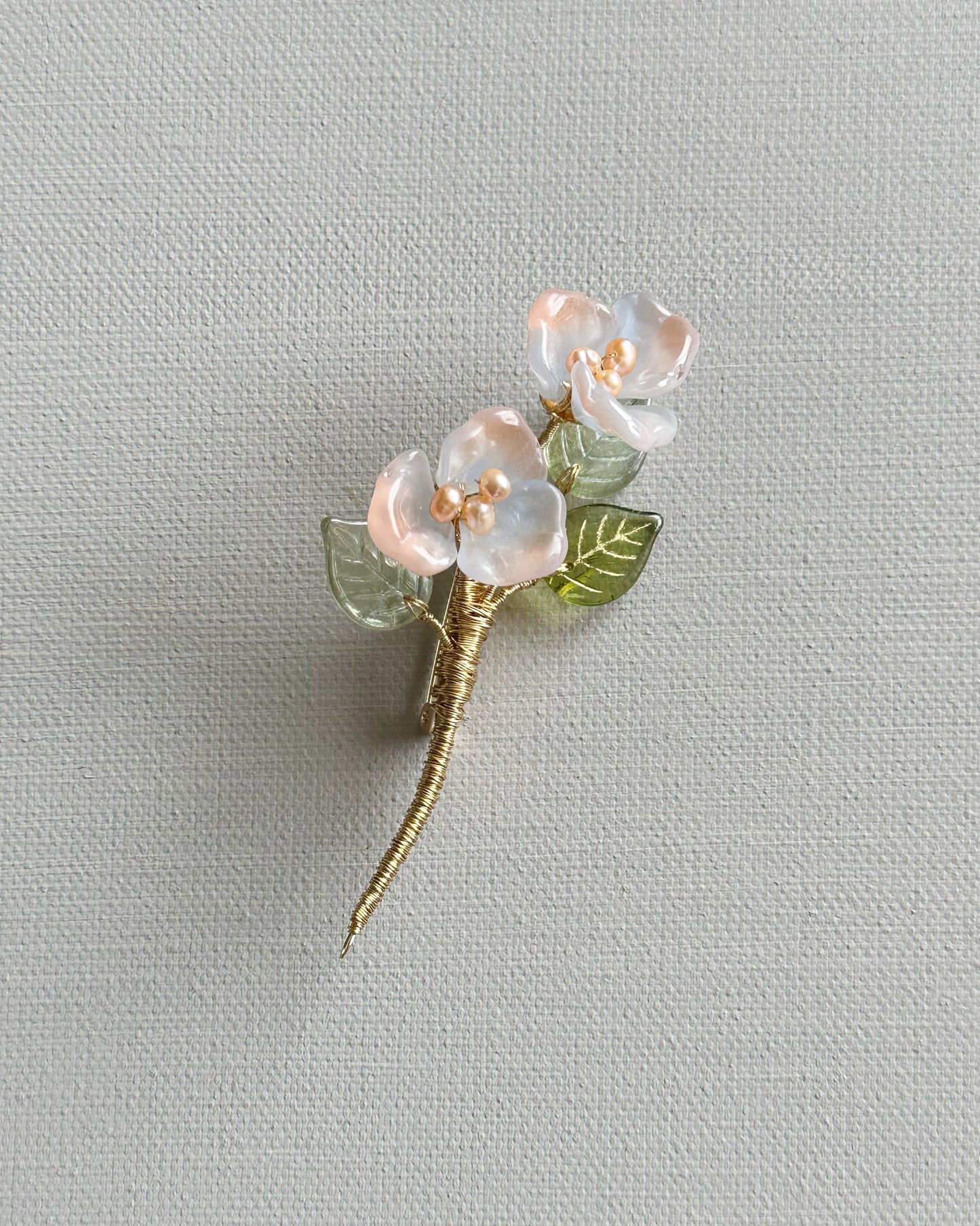 Elizabeth's English garden double floral brooch