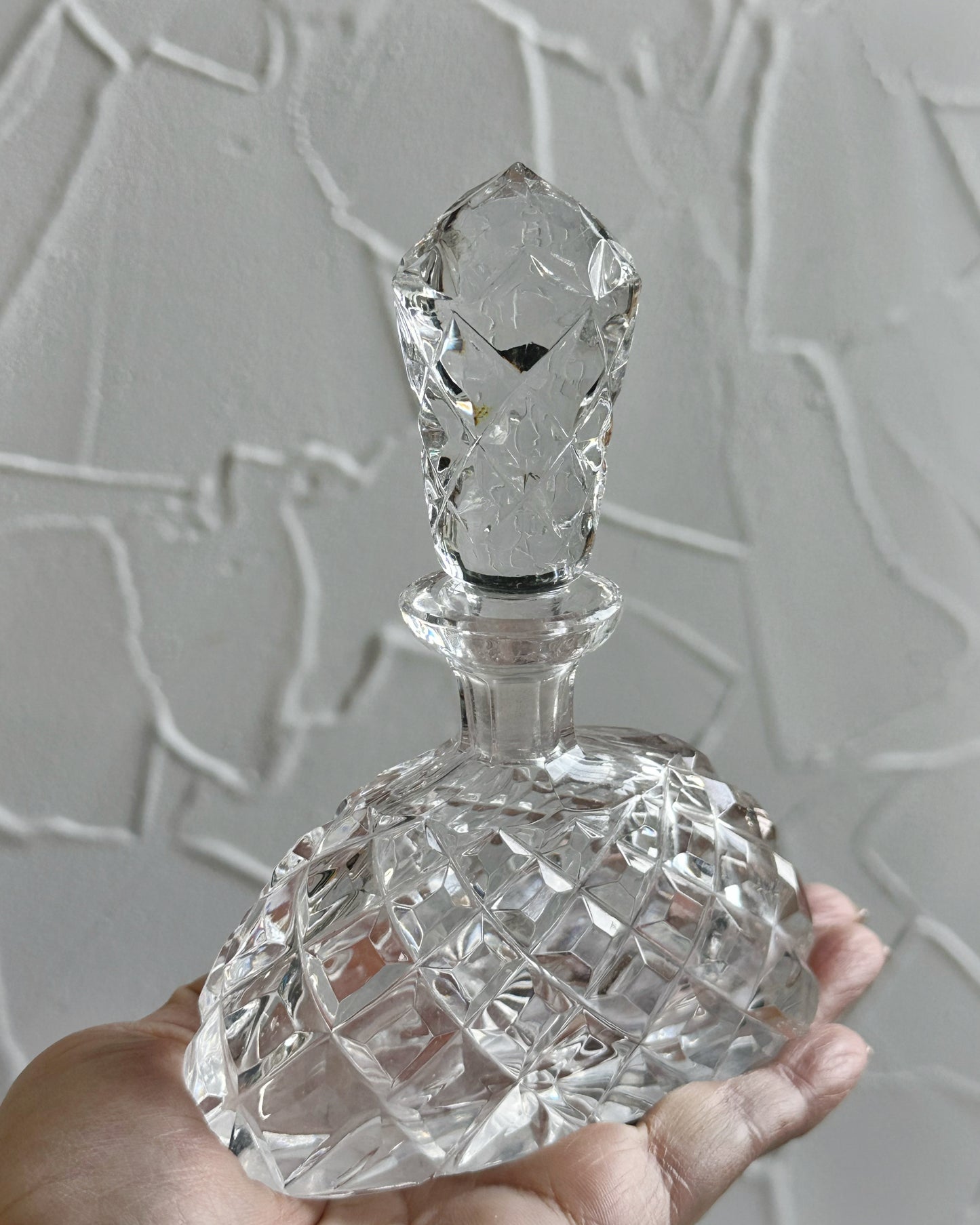 Antique Edwardian Marie mantua cut glass perfume bottle