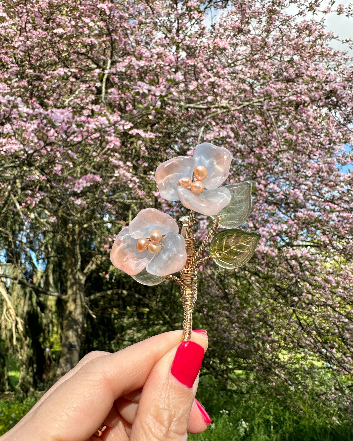 Elizabeth's English garden double floral brooch
