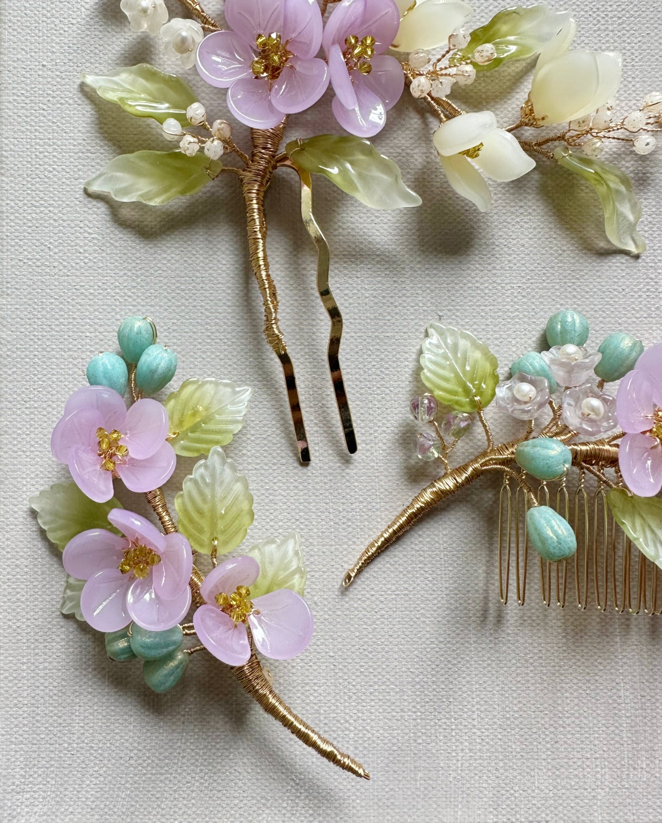 《Anita's Spring Garden》plum blossom berries statement brooch