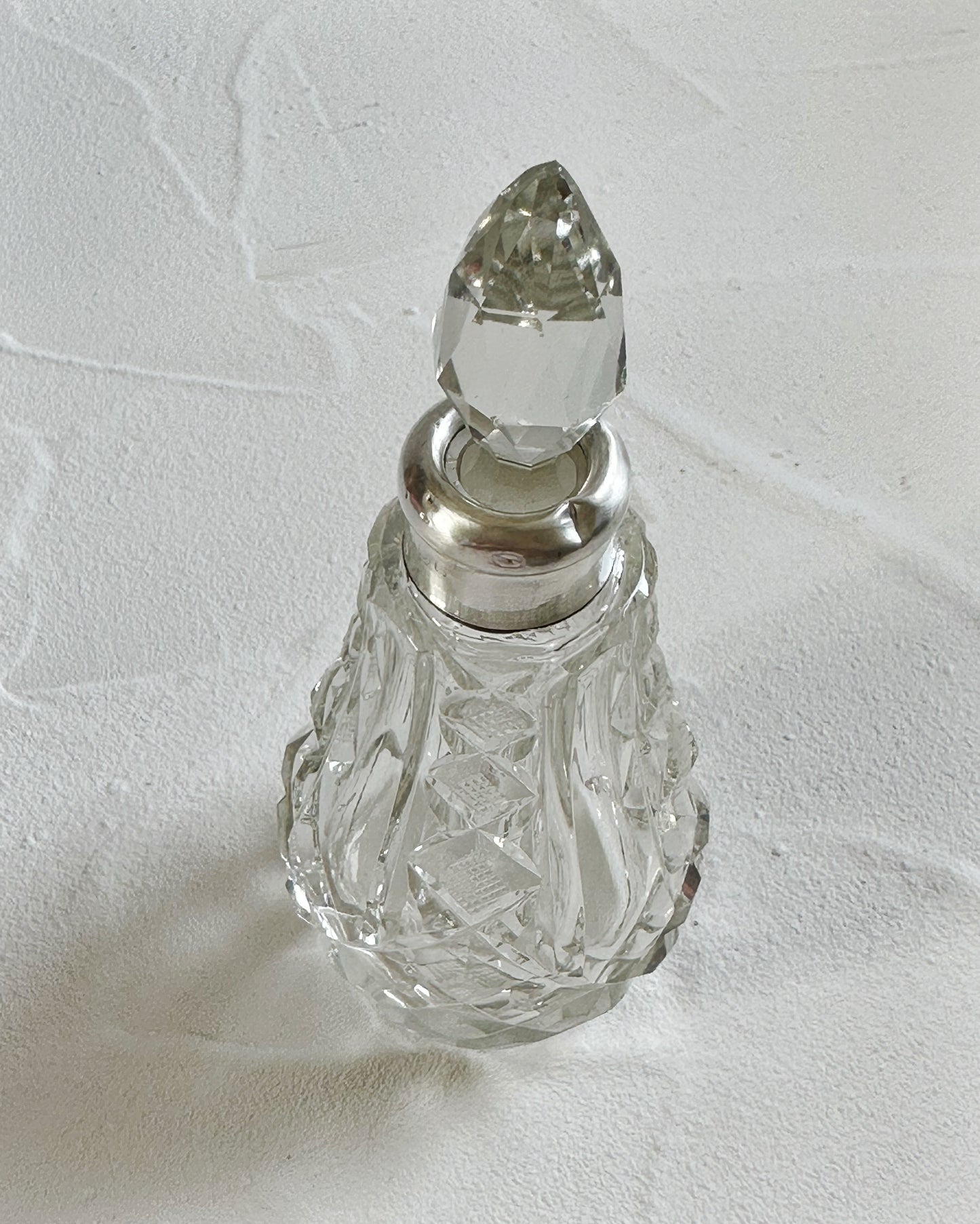 Antique 1866 Victorian sterling silver and cut glass perfume bottle