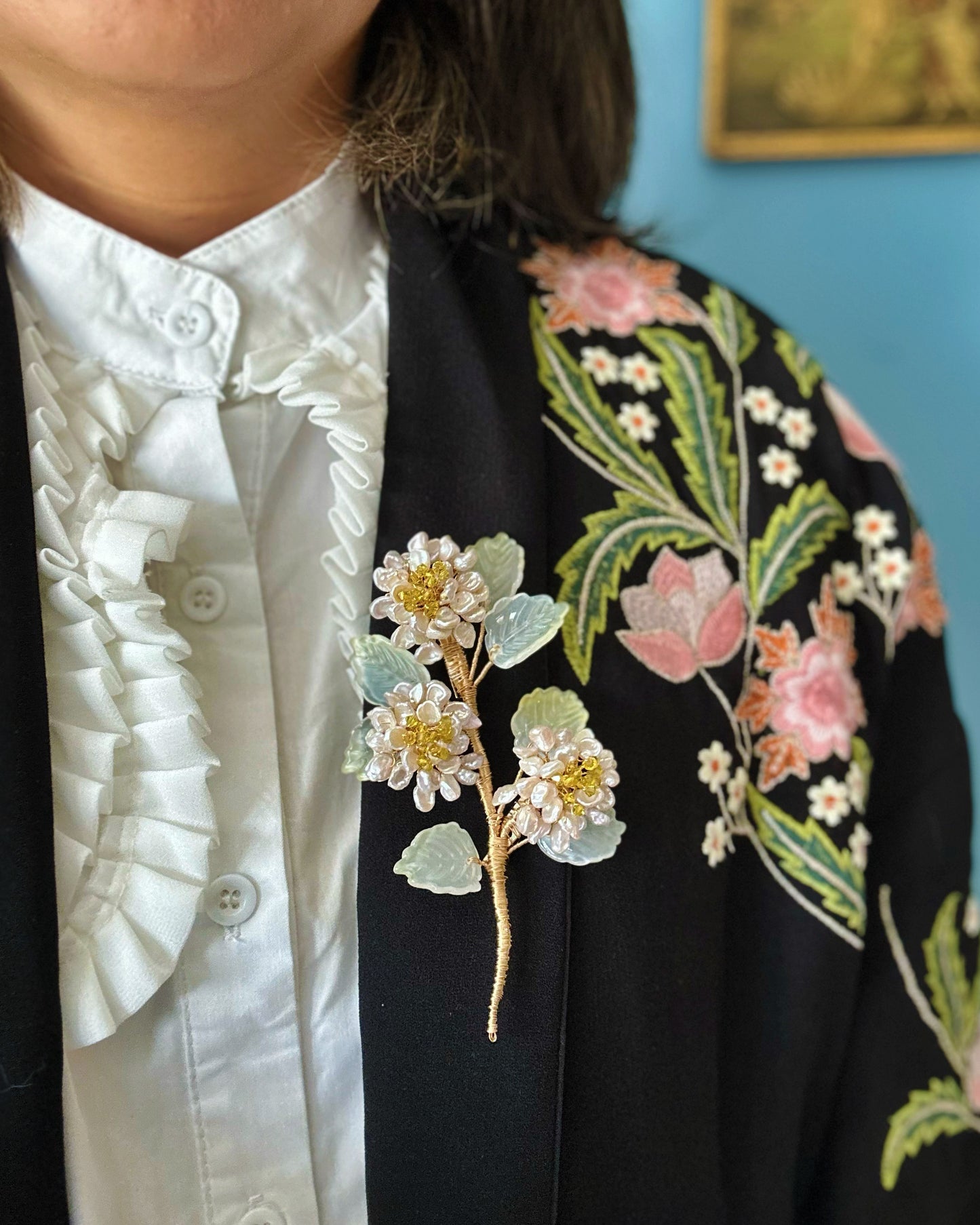 Victoria's statement peonies brooch