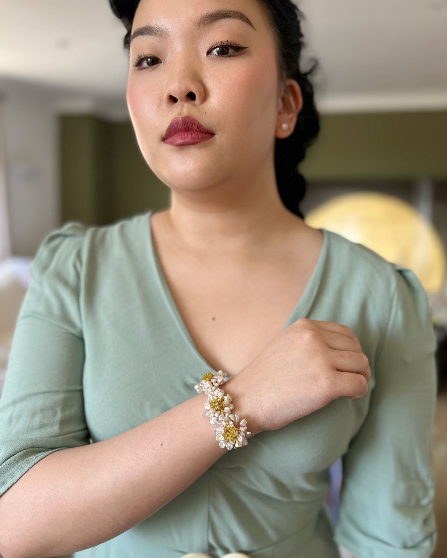 Victoria's statement peonies bangle