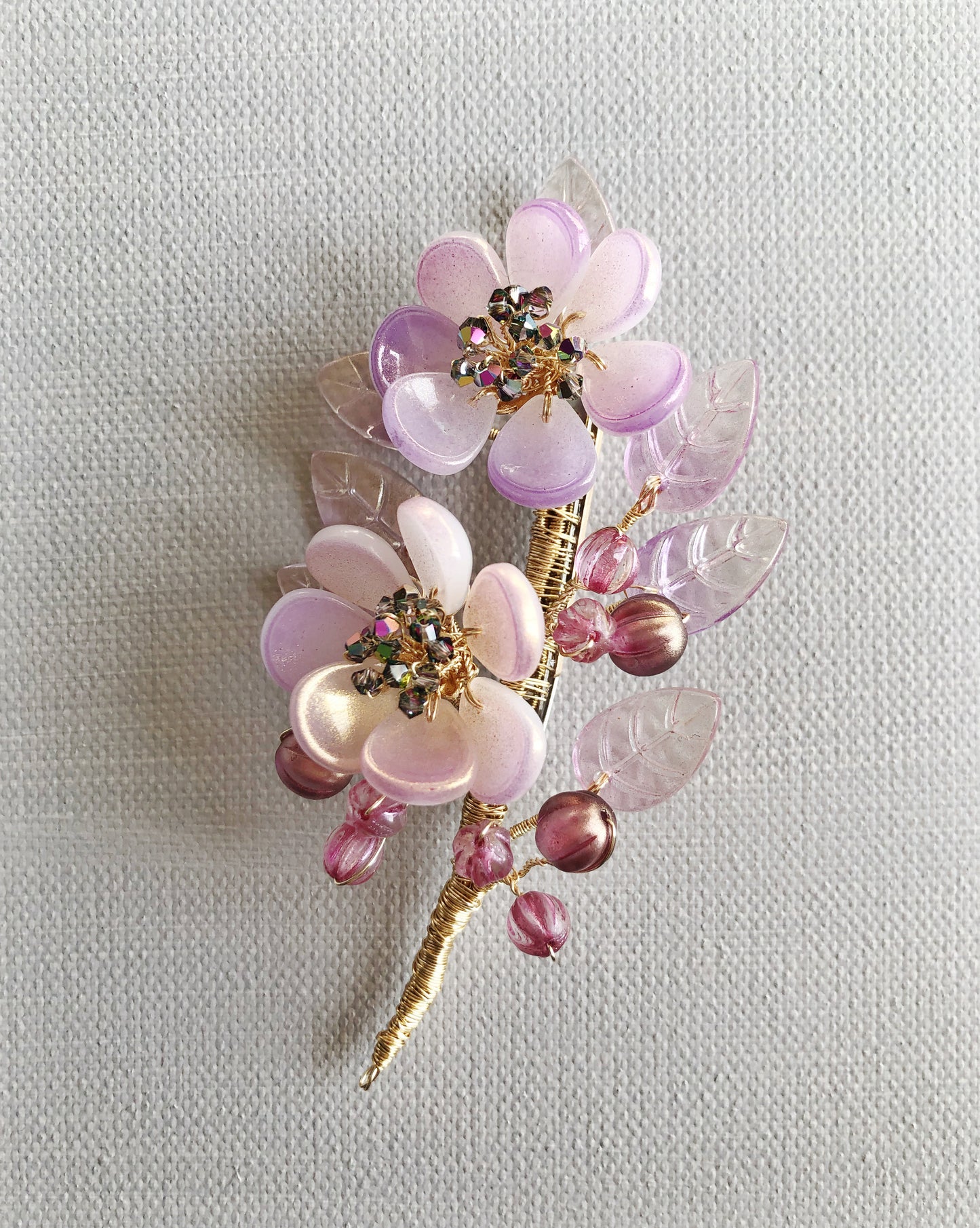 《January Palette II》Sugar plum floral bouquet brooch