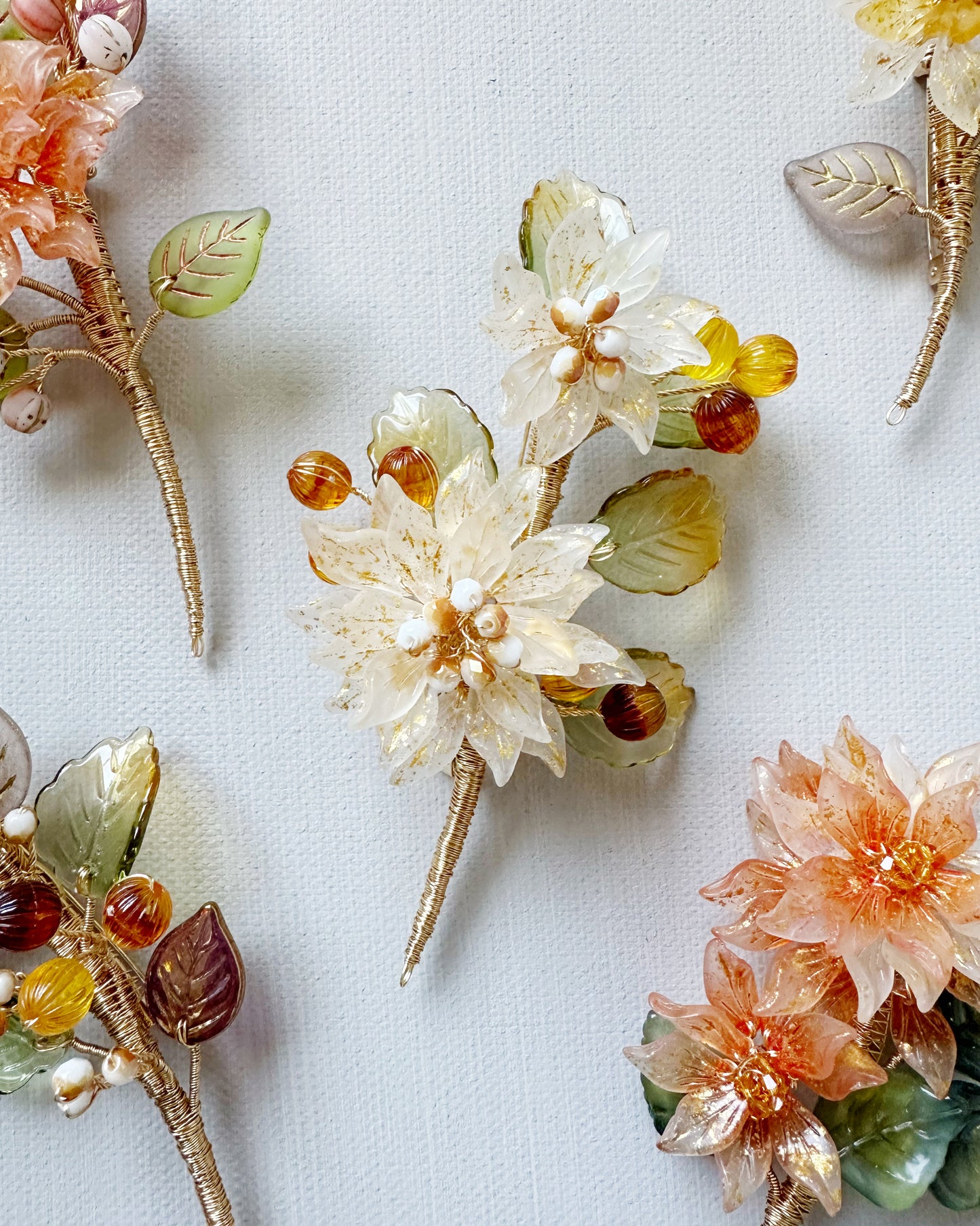 Sonnet of dahlia luxurious flower brooch