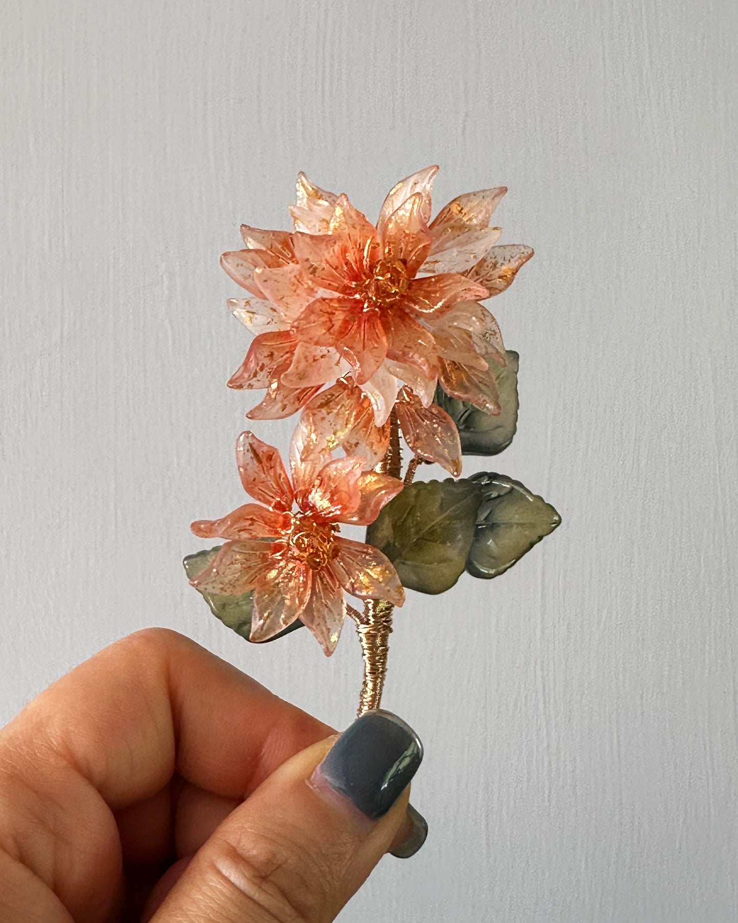 Sonnet of dahlia double flower brooch
