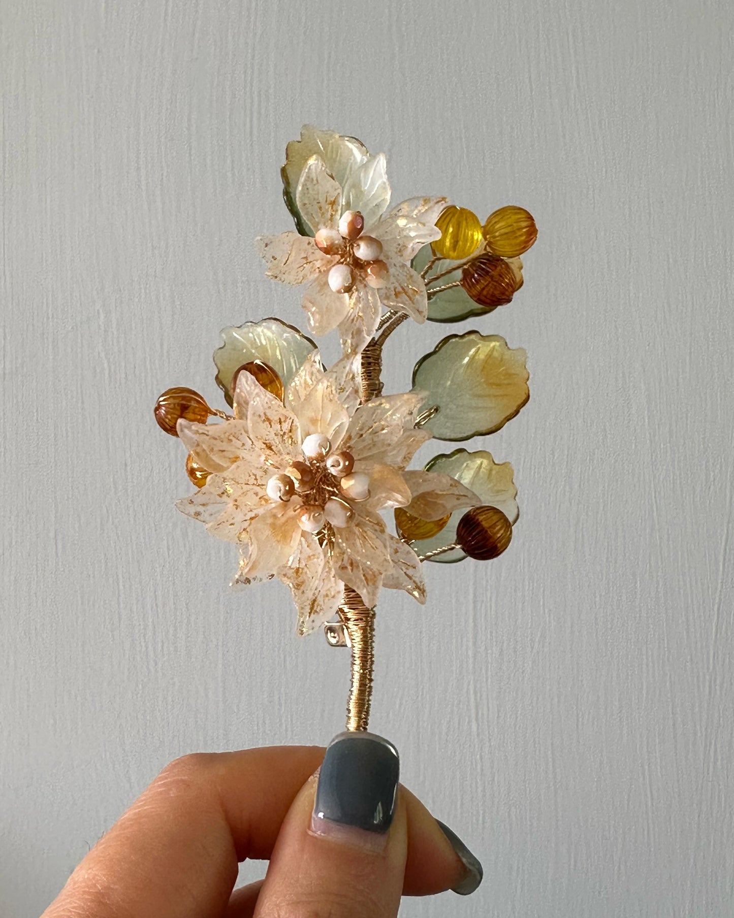 Sonnet of dahlia luxurious flower brooch