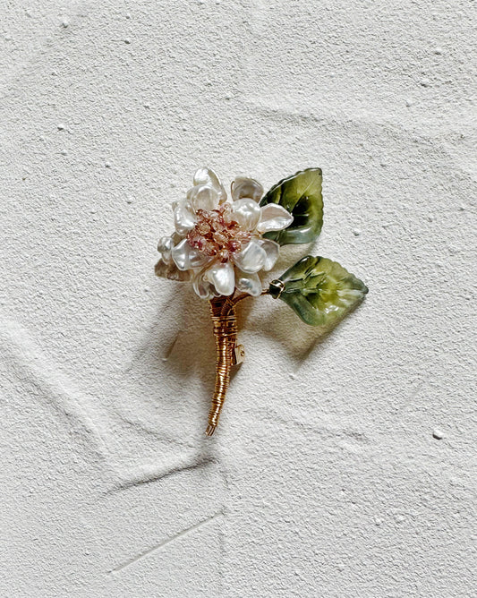Garden of hope mini peony brooch