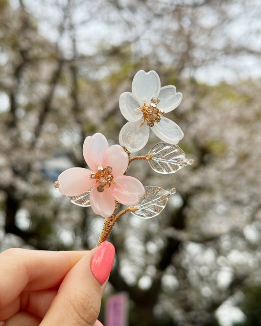 Sakura Love at Ueno special two tone flower brooch