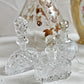 Antique Art Deco stylised flower cut glass perfume bottle