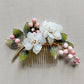 The new peony luxurious wedding hairpiece in milky white