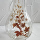 Antique Victorian hand painted raised leaves glass vase