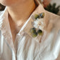 The new peony collar brooch in milky white