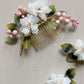 The new peony luxurious wedding hairpiece in milky white