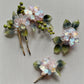 The new peony luxurious wedding hairpiece in aurora borealis pink