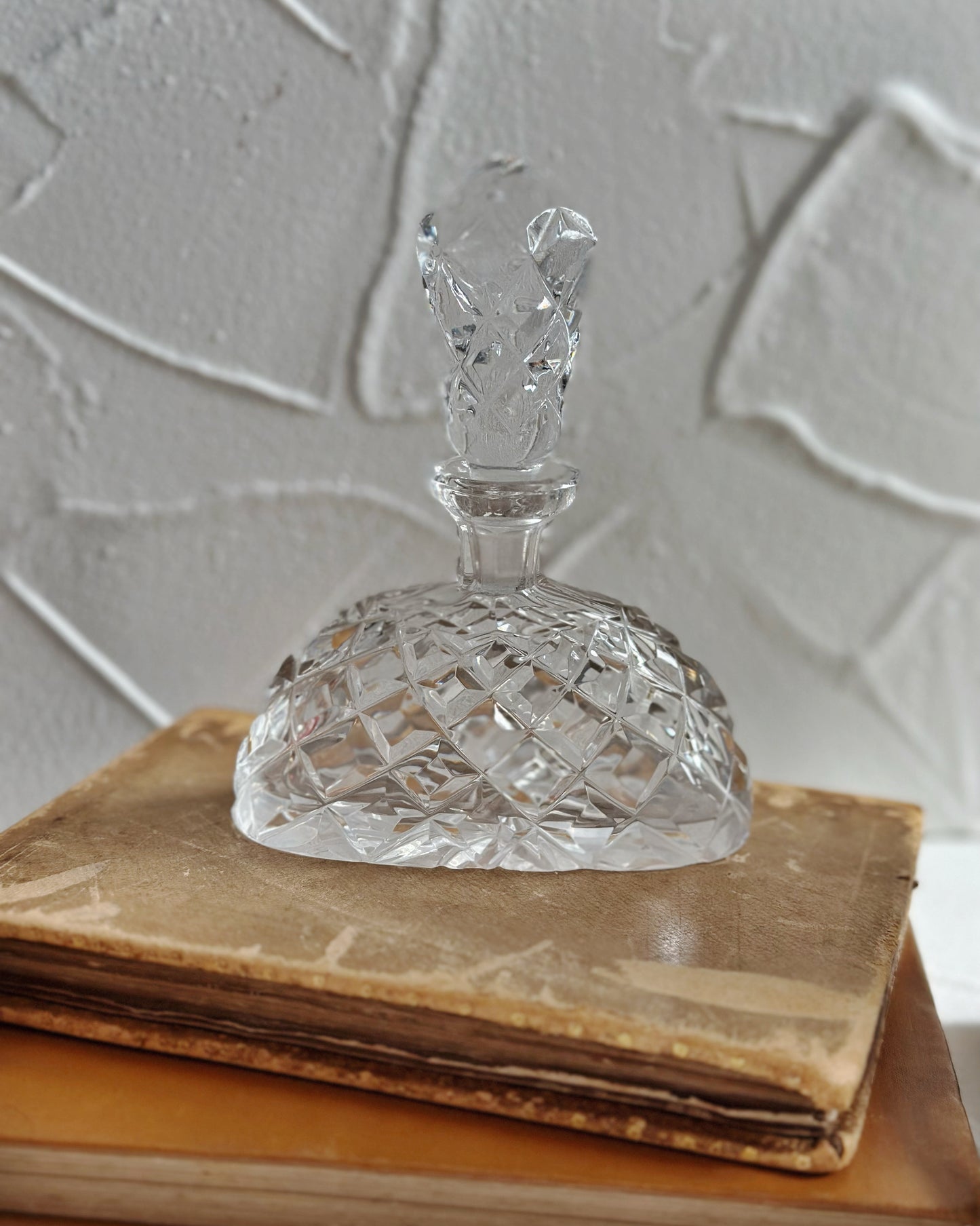 Antique Edwardian Marie mantua cut glass perfume bottle