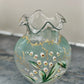 Antique Victorian hand painted lily of the valley glass vase