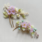 《Anita's Spring Garden》luxurious plum blossom and lily of the valley wedding hair slide