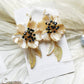 Yellow seashell floral earrings with Swarovski crystals