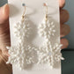 Snowflakes glass and crystals earrings in white