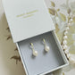 My first baroque pearl necklace and earring set in peachy pink