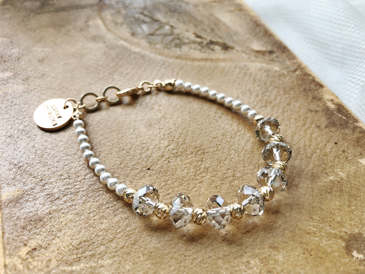 Swarovski crystal pearls and crystals bracelet