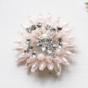 Antique Inspired Dahlia Pearl Beads and Rhinestones Bridal Headpiece