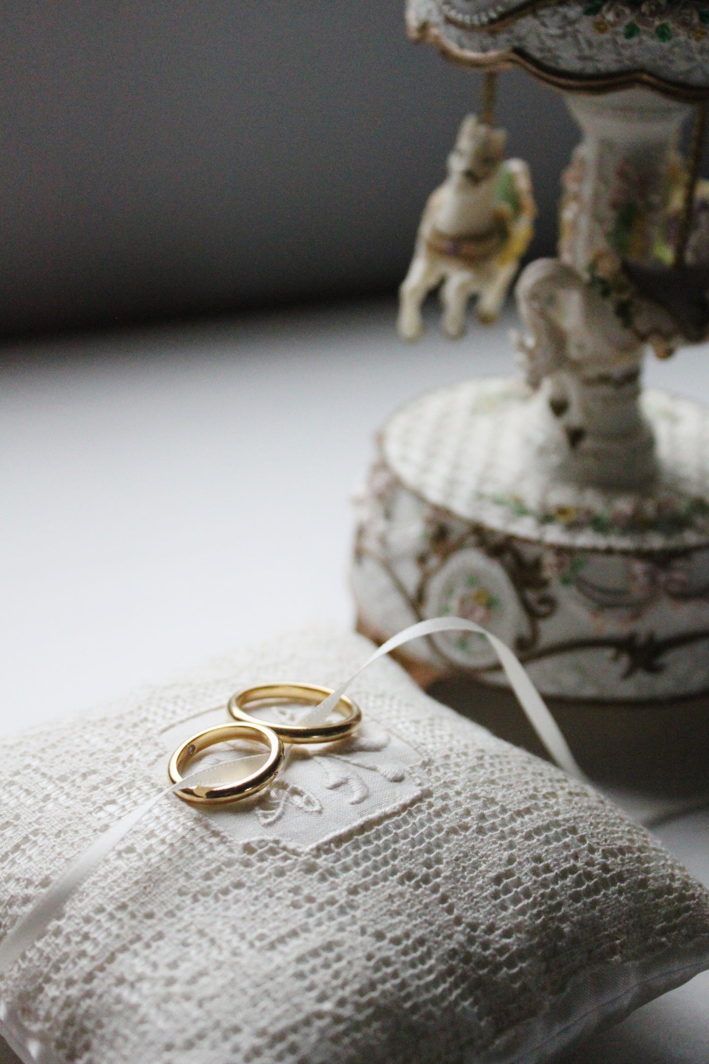 Edwardian Inspired Vintage Lace Ring Pillow