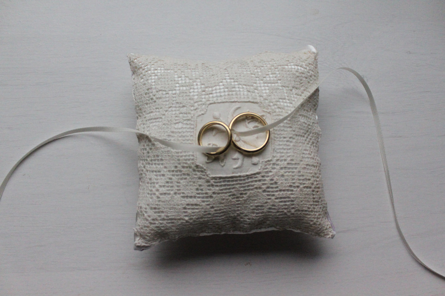 Edwardian Inspired Vintage Lace Ring Pillow