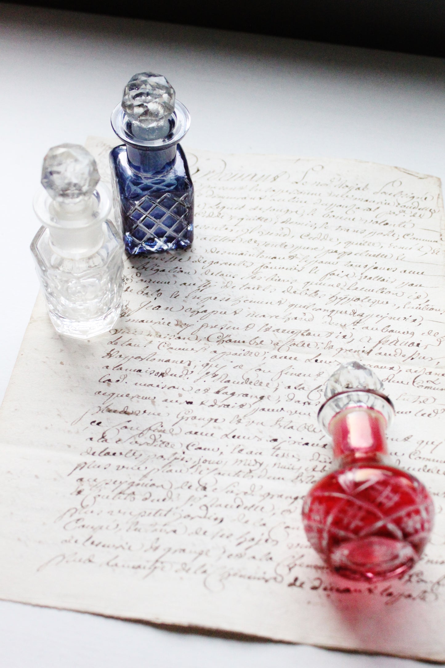 Antique smoky crystal perfume apothecary jar