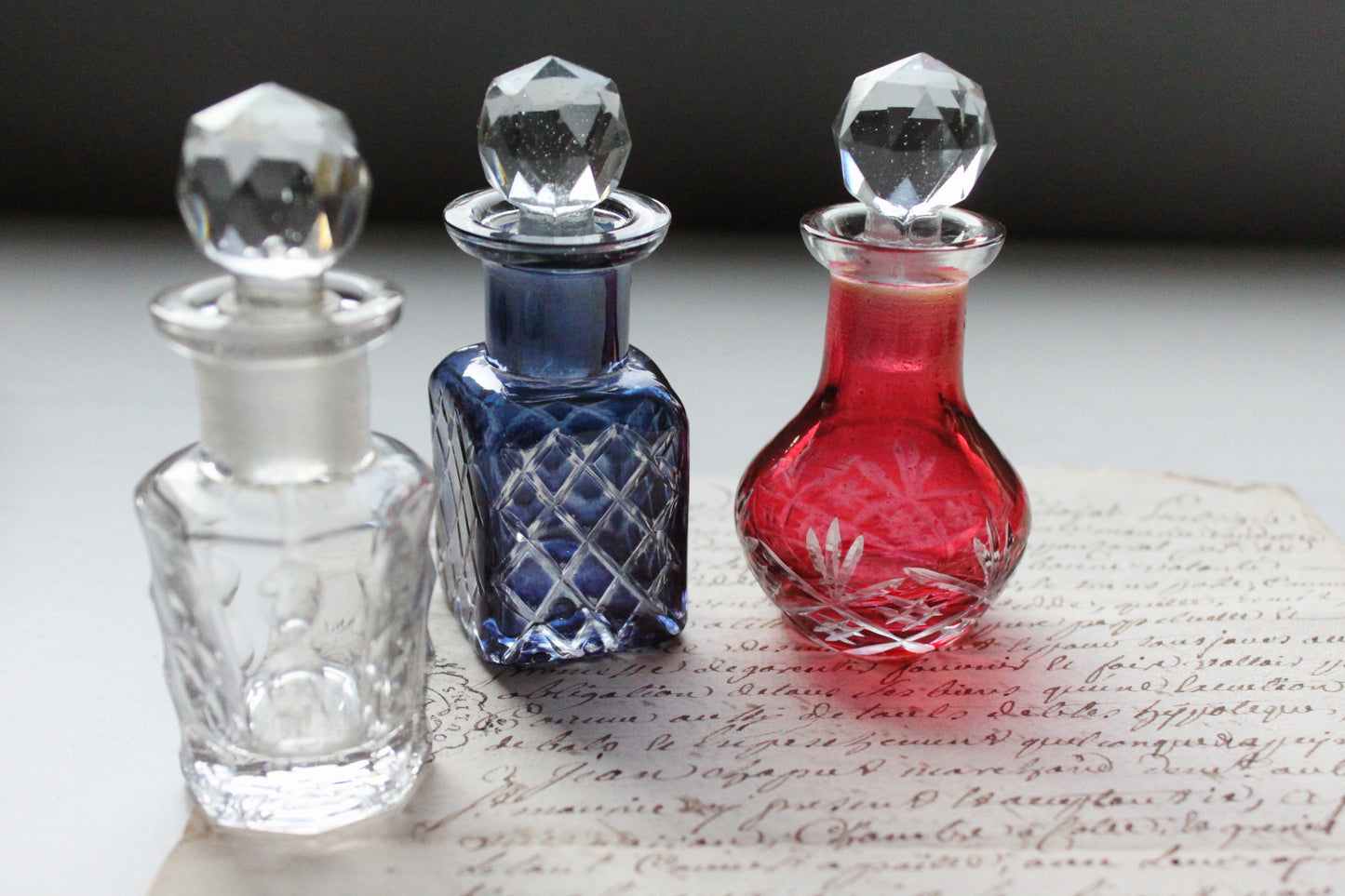 Antique smoky crystal perfume apothecary jar