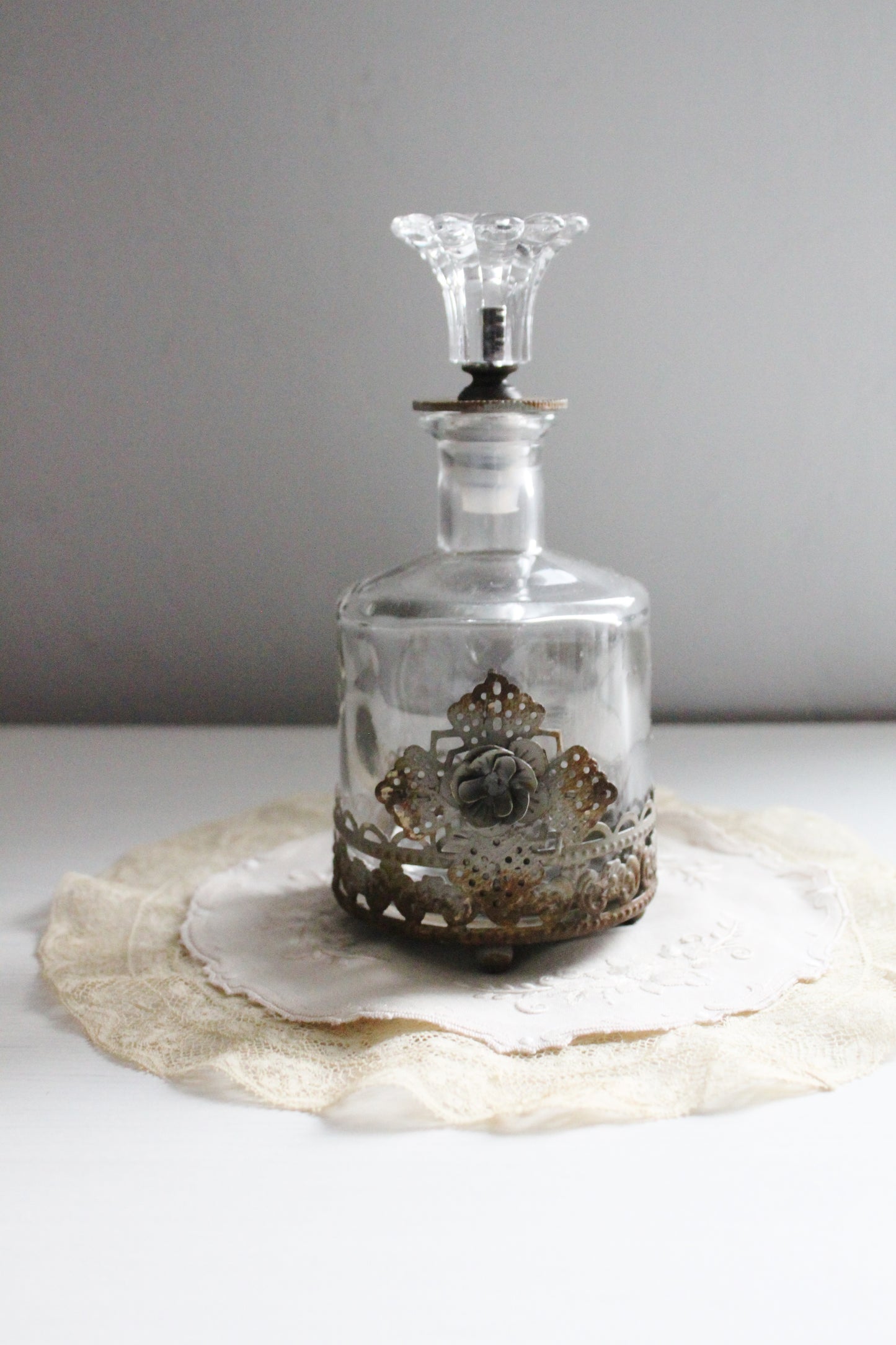 Victorian inspired boudoir glass bottle