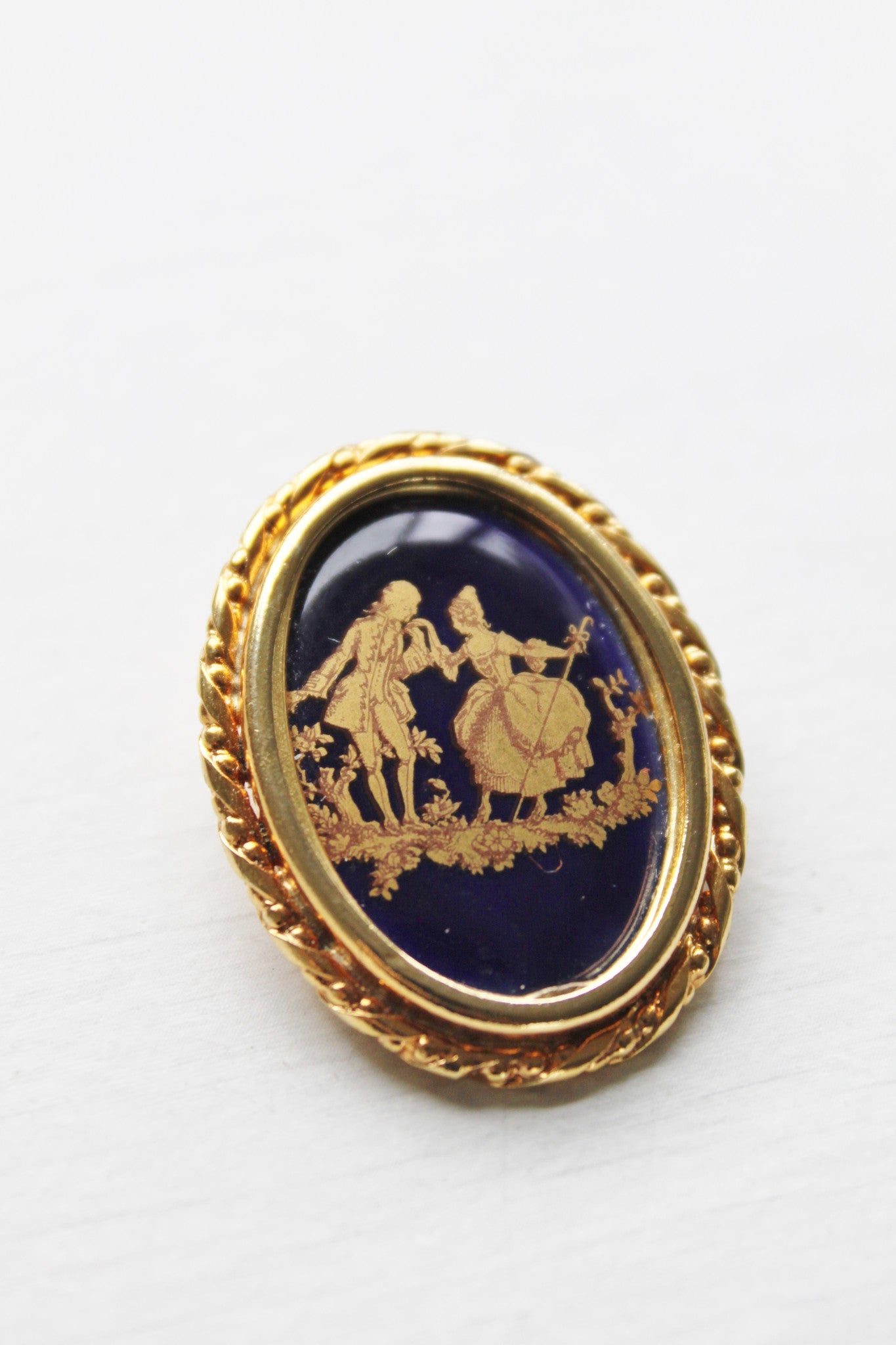 Takes Two to Love Limoges Porcelain Brooch