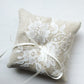 Shabby Chic Dainty Lace Ring Pillow in Oatmeal