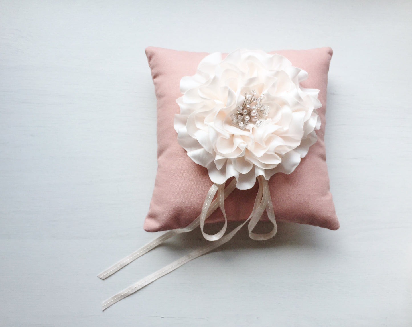 Signature Peony Ring Pillow in Vintage Pink