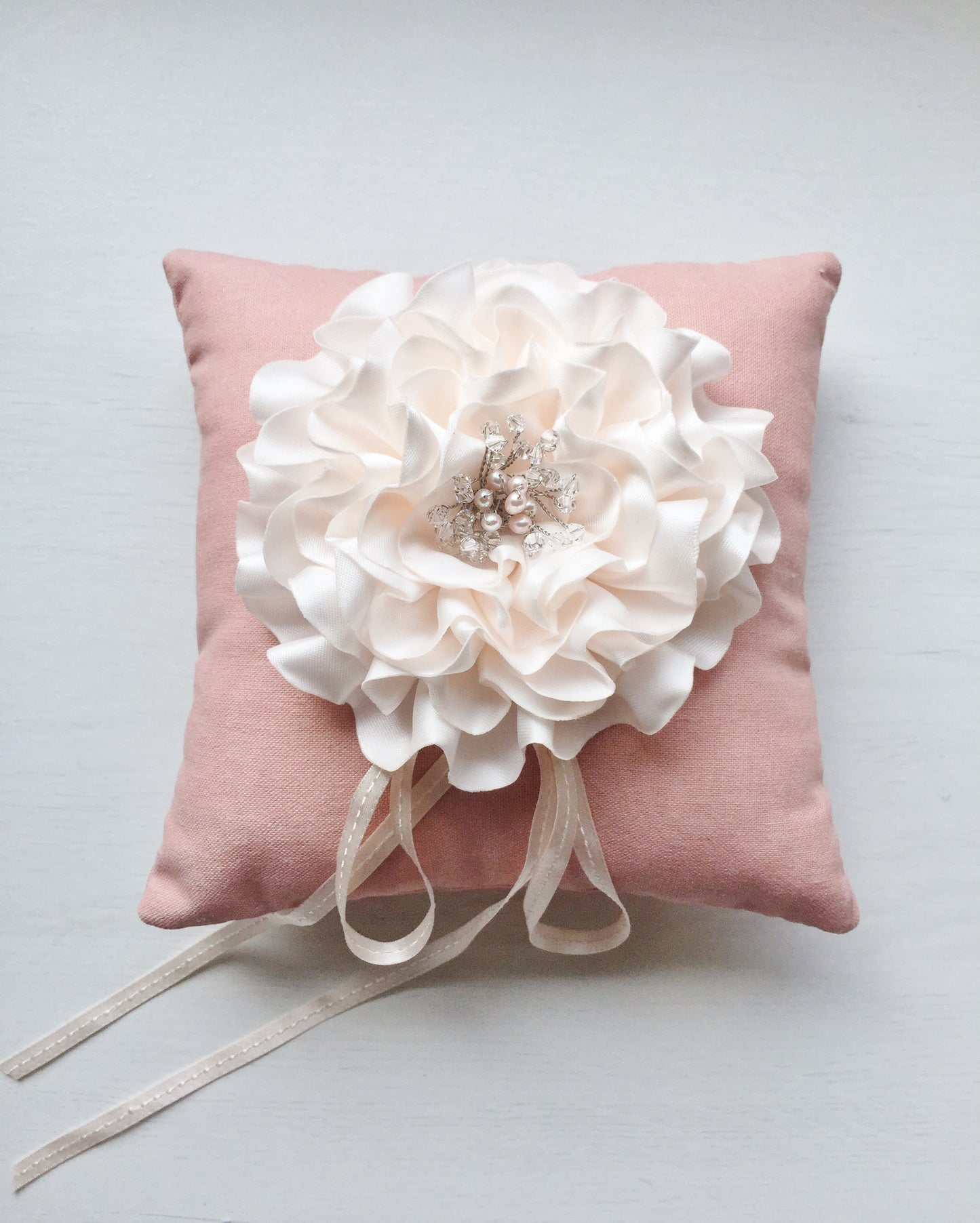 Signature Peony Ring Pillow in Vintage Pink