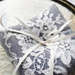 Shabby Chic Dainty Lace Ring Pillow in Slate Blue