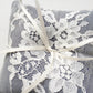 Shabby Chic Dainty Lace Ring Pillow in Slate Blue