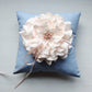 Signature Peony Ring Pillow in Vintage Sky Blue and Power Pink Peony