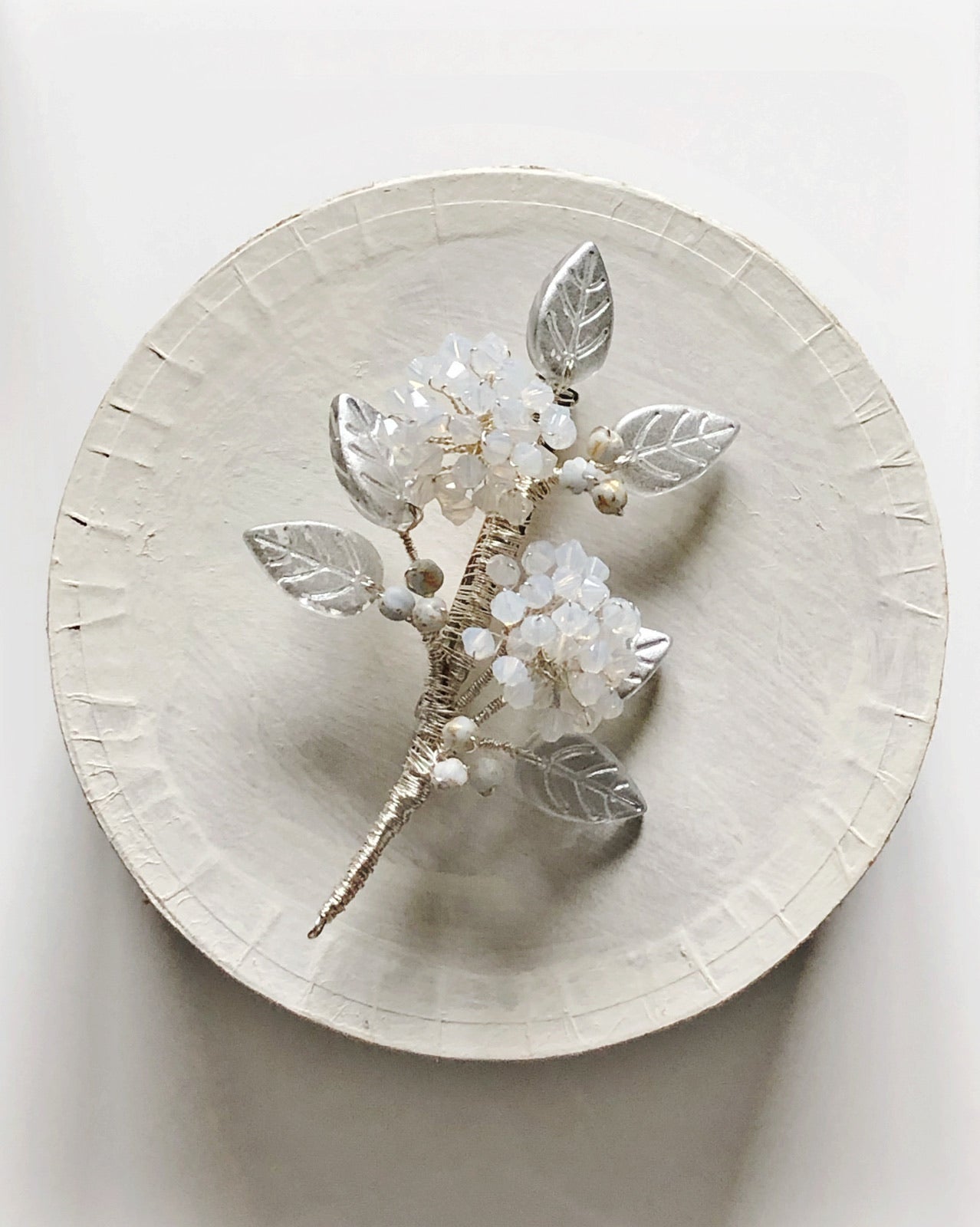 First snow hydrangea bouquet brooch