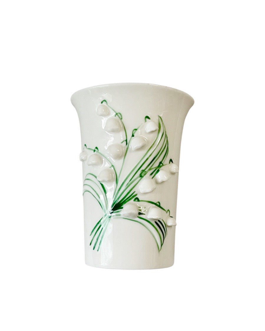 Vintage lily of the valley raised flowers tumbler