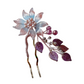 Brown dahlia luxe hairpin in glass and freshwater pearls